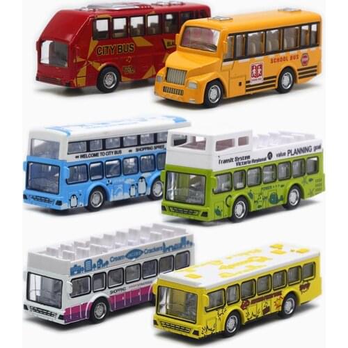 5Pcs Alloy Pull Back Multiple Type Bus Model Children Toy Car Collection Gift