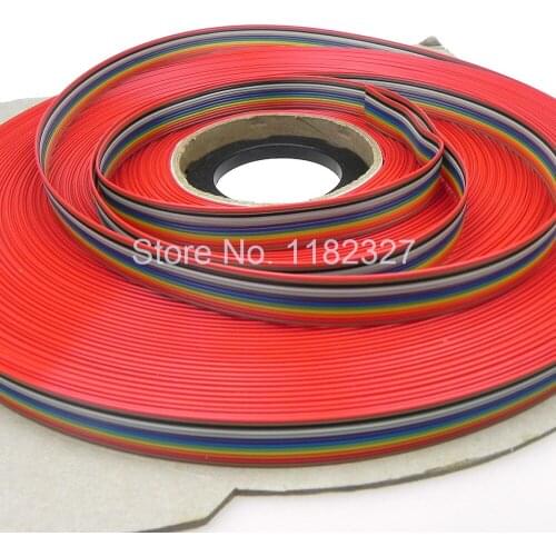 50 meters/lot) Flat Ribbon Cable 12Pin 1.0mm pitch 50 meters Rainbow Color cable