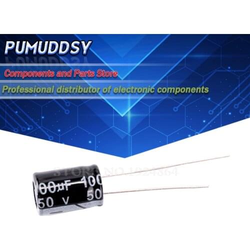 50PCS Higt quality 50V100UF 8*12mm 100UF 50V 8*12 Electrolytic capacitor