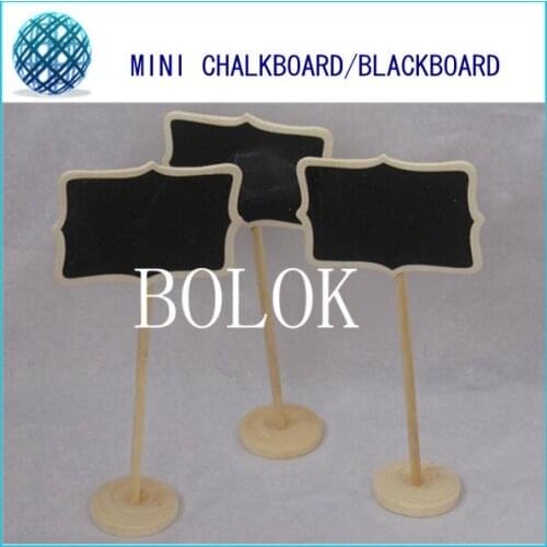 500pcs/lot Wood White Framed Scroll Mini Blackboard Chalkboard Stand Wedding Table Decoration Place Holder Food Labels
