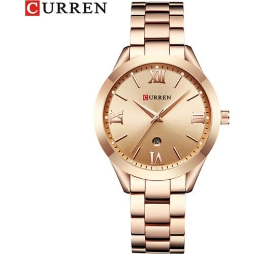 Luxury Rose Gold CURREN Grils Watches Ldies Stainless Steel Womens Wrist Watches Female Clock Relogio Feminino Montre Femme
