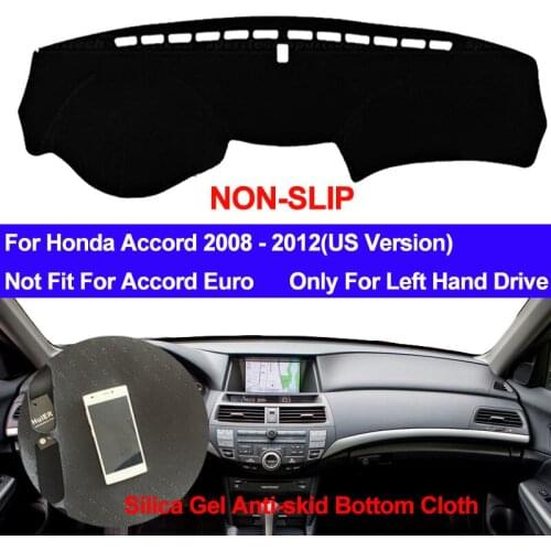 TAIJS Car Dashboard Cover Silicone Non-Slip For Honda Accord 2008 2009 2010 2011 2012 Automobile Dash Mat Sun Shade ANti-UV