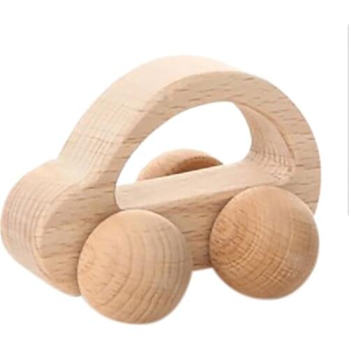Wooden Toys for Babies, Wood Baby Teething Toys Set for Toddlers, Newborn Toys Gift, Car