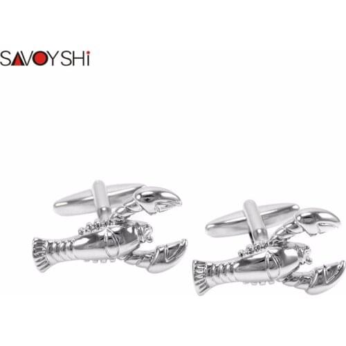 SAVOYSHI Brand 3D Lobster Cufflinks For Mens High Quality Novelty Animals Cuff Buttons Costume Jewelry Christmas Gifts