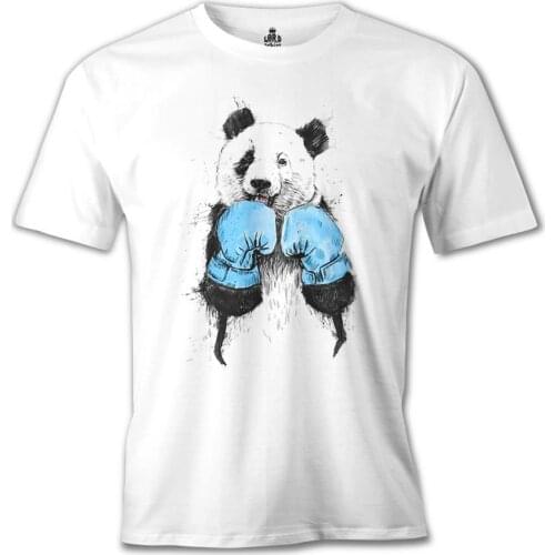 Boxer Panda Boxing Printed White Men Women Unisex Tshirt High Quality Famous Turkish Fabric Textile T-shirt Production 2