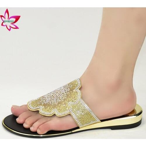 Golden Color High Quality Special Design Italian Women Shoeos Afrian MAMA High Quality Shoes for Party
