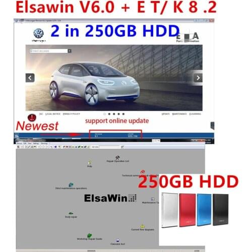 2021 ET/K 8.2V Group Vehicles Electronic Parts Catalogue with Elsawin v6.0 for A-udi for V-W Auto repair software in 250gb hdd