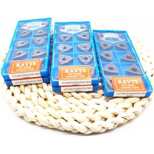 KAVTE 10PCS WNMG080404 WNMG080408 MA MS M85 WNMG080408-EM Lathe Turning Tools Inserts For High quality stainless steel insert