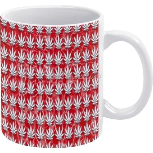 Red Coffee Mugs 330ml Creative Travel Mug and Cup Office Drinkware Mugs Tazza Ganja Weed Pot Unique Dabs High Stoned Reefer Wetp