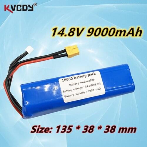 16.8V Li-ion Battery 14.8V 9Ah 4S2P 9000mAh High Capacity UAV Rechargeable for Various RC Airplane Drone QuadrotorXH2.54-5P XT60