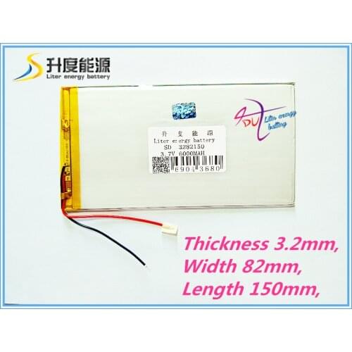 1PCS free shipping Good Qulity 3.7V 6000mAH(Real 5900mAh) Li-ion battery for V88, V971, M9 Tablet PC, 3.2*82*150mm