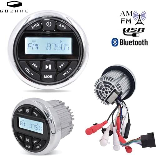 Waterproof Marine Audio Bluetooth Stereo Radio FM AM Receiver Outdoor Media Car MP3 Player For Boat ATV UTV RV Tractor Motorcycl