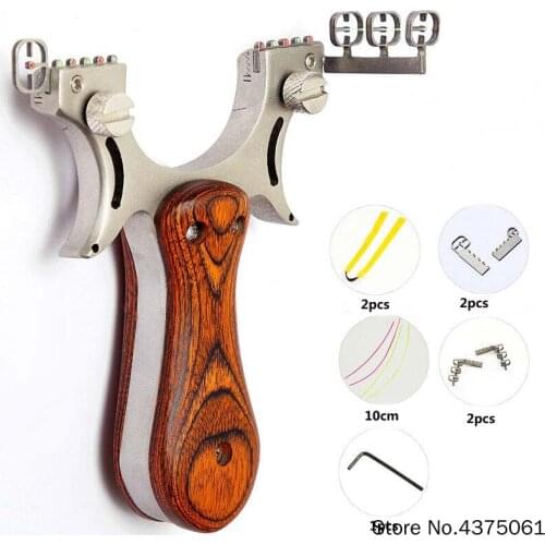 Powerful Hunting Slingshot High Quality Stainless Steel Catapult with Flat Rubber Band Adult Outdoor Sling Shooting Game 2019NEW