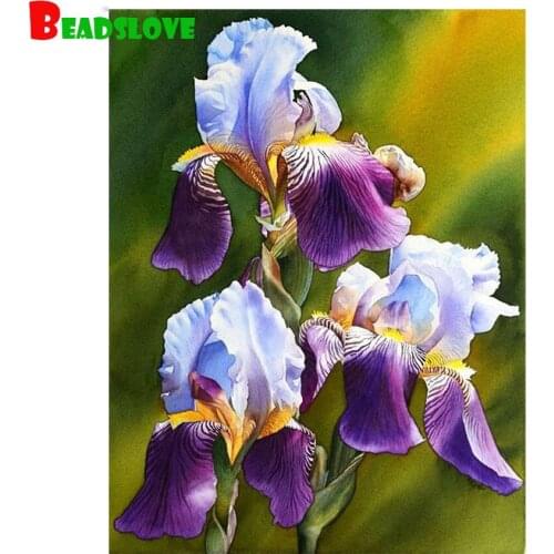 Mosaic Full Resin iris diamond painting Cross Stitch Square round Diamond Mosaic Craft Diamond Embroidery Diy Needlework flower