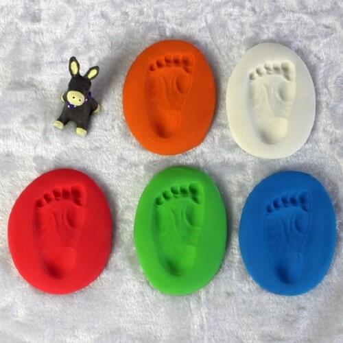 7 Color Baby Care Air Drying Soft Clay Baby Handprint Footprint Imprint Kit Casting Parent-child Hand Inkpad Fingerprint Slime