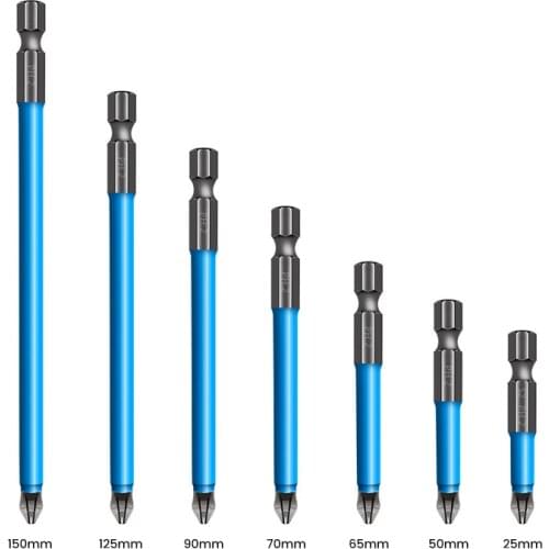 Magnetic Anti-Slip Drill Bit -Magnetic PH2 Bits Set Hand Tool 7Pcs Anti Slip Electric Hex Shank Screwdriver Drill Bit 25mm-150mm