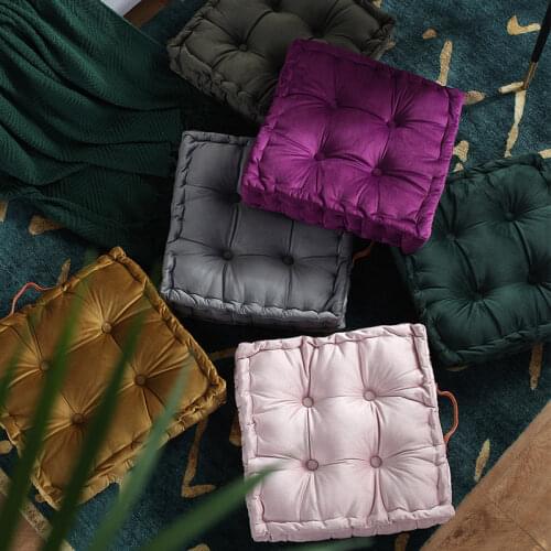 Printed Washable Cotton Linen Portable Home Office Tatami Bay Window Chair Pad Fluffy Thicken Soft Floor Pads Sofa Cushion