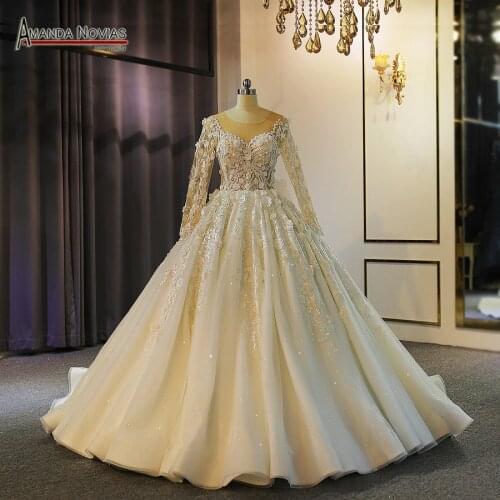 New Model Long Sleeve Lace Wedding Dress 2021 NS4111