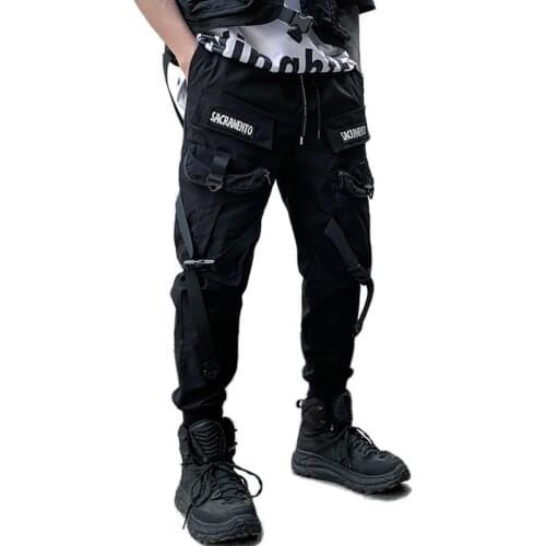 2021 New Arrival Ribbons Hip Hop Casual Joggers Sweatpants Fashionable Street Wear Harem Pants Men