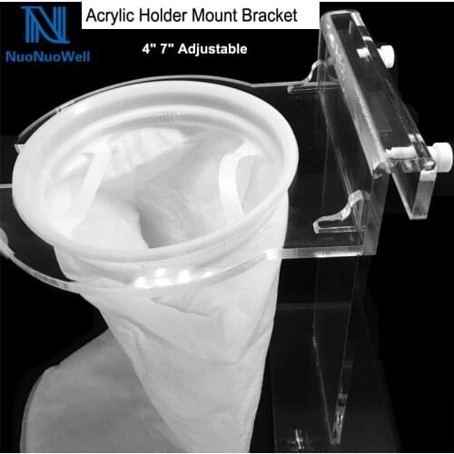 NuoNuoWell 1PC 4"/7" Aquarium Marine Sump Felt Sock Holder Acrylic Mount Bracket For 5mm-15mm thickness Aquarium