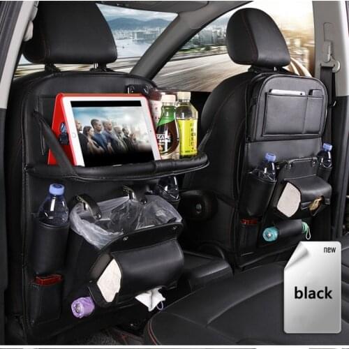 Car Seat Back Organizer Storage Bag Foldable Car Table Tray Holder Travel Multifunction Stowing Tidying Auto Accessories