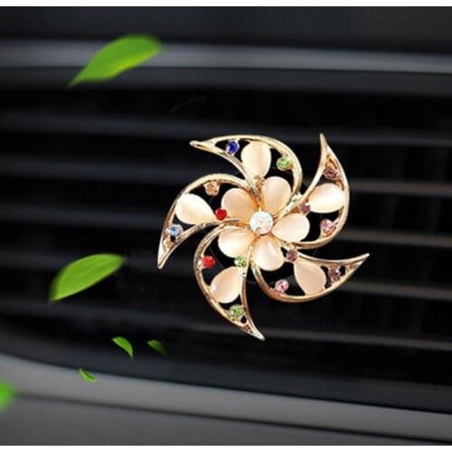 Car Air Freshener Irregular Design Fixable Colorful Rhinestone Windmill Car Perfume Clip Outlet Perfume Vent Mount Decoration