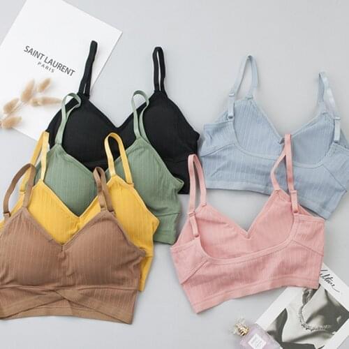 Sexy Lingerie Top Women Seamless Underwear U Back Female Brassiere Adjustable Wireless Sports Bralette Sexy Padded Camisole