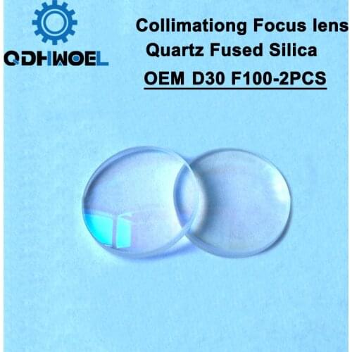Spherical Collimating YAG Focus Lens D30 F100 2Pcs Precitec OEM Quartz Fused Silica for Fiber Laser Machine