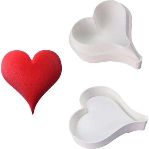 GODWJ Heart-shaped Mousse Silicone Cake Mold 3D Baking Mould Dessert Chocolate Decoration Muffin Moule Cookie DIY Baking Tray