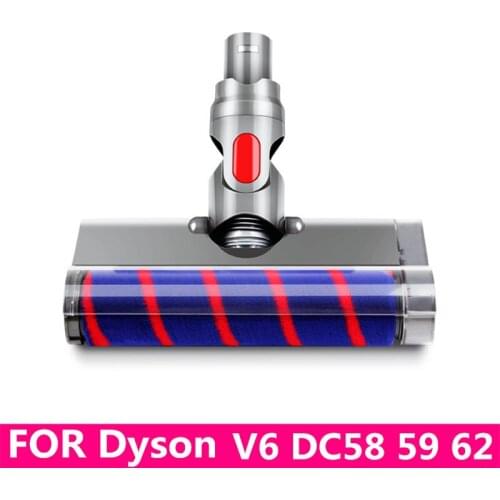 High Quality Floor Brush Head Tool For Dyson V6 DC58 DC59 DC62 Vacuum Cleaner Soft Sweeper Roller Head Floor Brush Replacement