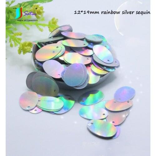 High-grade Oval Egg Shape Small Size 12*19mm 1-hole Sequin for Handmade DIY Wedding Dress Wedding Clothing Decoration A0677L