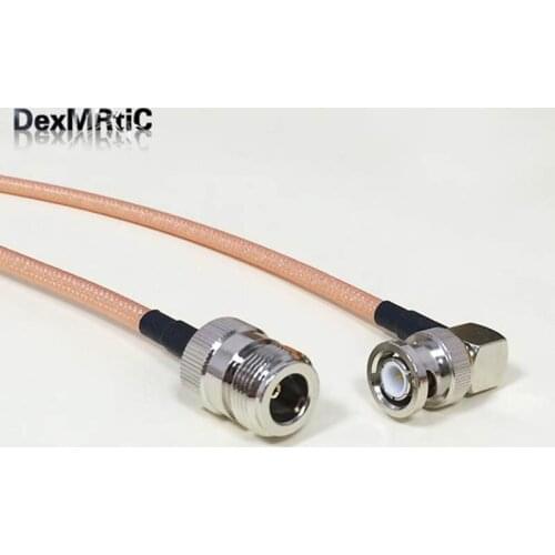 High Quality Low-Attenuation N Female Jack Switch BNC Right Angle Male Plug Pigtail Cable RG142 50CM 20" /100CM Adapter