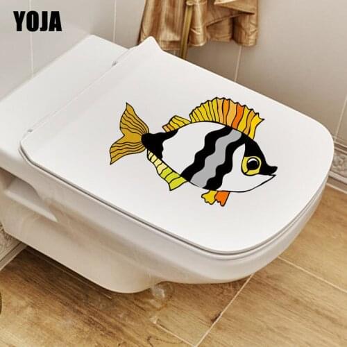 YOJA 24.6*15.9CM Beautiful Ornamental Fish Wall Sticker Toilet Decal Home Decoration T3-1018