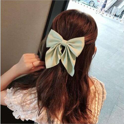 1 Piece/Set Of Japanese And Korean Solid Color Bow Hairpin Headdress For Female Hair Accessories Cute Girl Back Head Hairpin