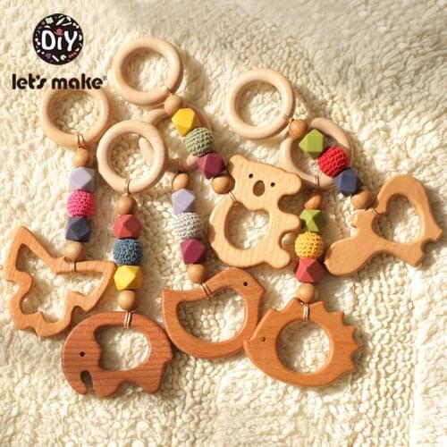 LetS Make 1pc Silicone Hexagon Teething Beads Tiny Rodent Crochet Beads Diy Handmade Play Gym Toys For Baby Wooden Teether