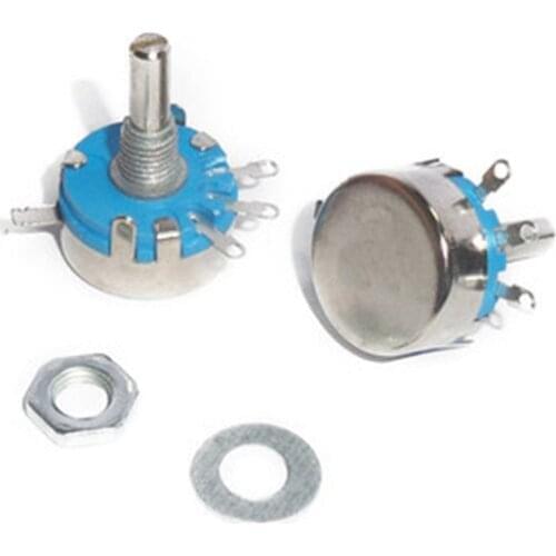 10pcs wh5-1A 3-Terminals 4mm Round Shaft Rotary Taper Carbon Potentiometer 470 1K 1.5K 4.7K 10K 22K 47K 100K 220K 470K 1M ohm