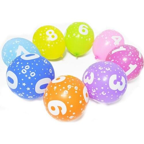 10pcs/lot Multicolor Number Latex Balloons Birthday Party Decorations Kids Balloons Wedding Party Suppliers Digital Balls