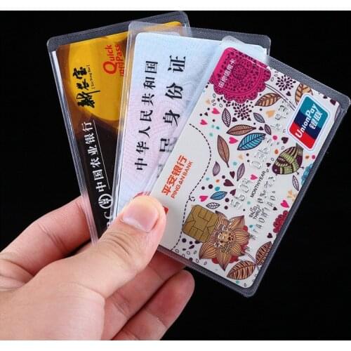 10pcs/lots Waterproof Transparent PVC Card Cover Women Men Card Holder Case To Protect Credit Cards Bank ID Card Sleeve