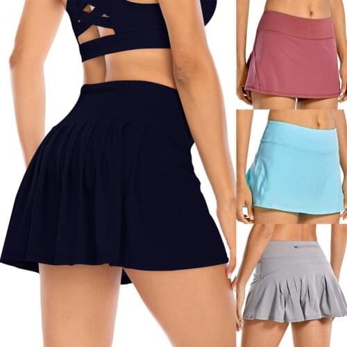 80% Dropshipping!!Summer Culottes with Pocket Polyester Comfort Stretch Tennis Skirts for Running