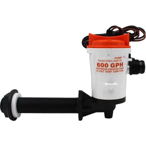 350 600 800GPH 12 V Boat Livewell Baitwell Aerator Aeration Pump 4.0A Submersible Bait Tank Pump