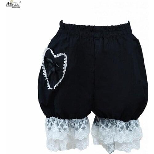Ainclu Free Shipping Cemavin Womens Cute Pocket Lolita Shorts/bloomers/pants, Black Lace Lolita Bloomers Fabric Cotton