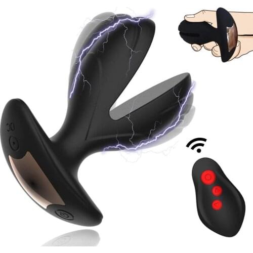 APHRODISIA Vibrating Anal Plug with Electric Shock Pulse Vibrator Prostate Massager for Men with Remote Control Sex Toys for man