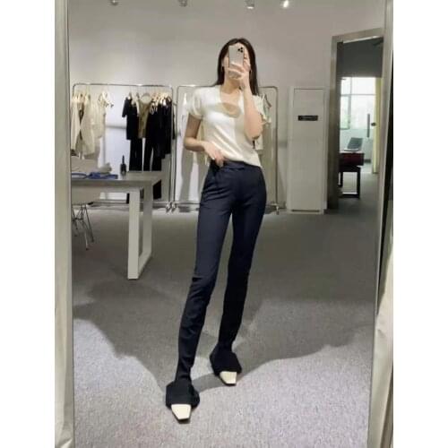 Pants Women New Fashion Flared Trousers Slim High Waist Stretch Trumpet Trendy Pants Slimming Stretch Wide Leg Pants For Women