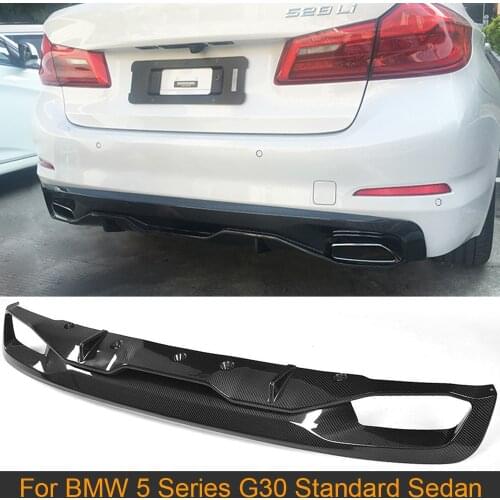 Rear Bumper Lip Diffuser Spoiler For BMW 5 Series G30 Standard Sedan 4 Door 530i 540i 2017 2018 Diffuser Dual Exhaust One Outlet