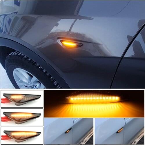 For BMW LED Dynamic Front Fender Side Marker Lights Turn Signal Lights Replacement Smoke Lens for BMW X3 F25 X5 E70 X6 E71