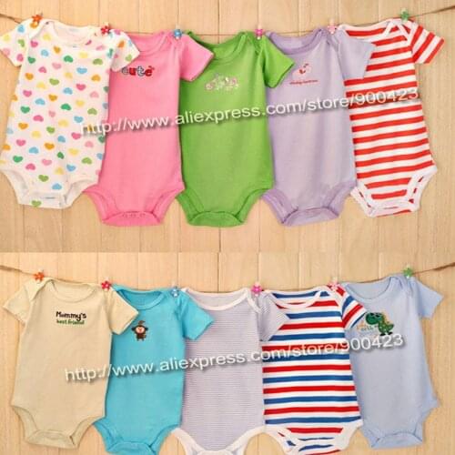 Boy&girls short sleeve Baby Rompers,100%cotton romper,6M 9M 12M 18M 24M, 2pcs/lot