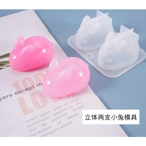 Crystal Silicone Mold Cute Rabbit Cartoon Mirror Silicone Mold Epoxy Resin Casting Molds For DIY Pendant Jewelry Making Finding
