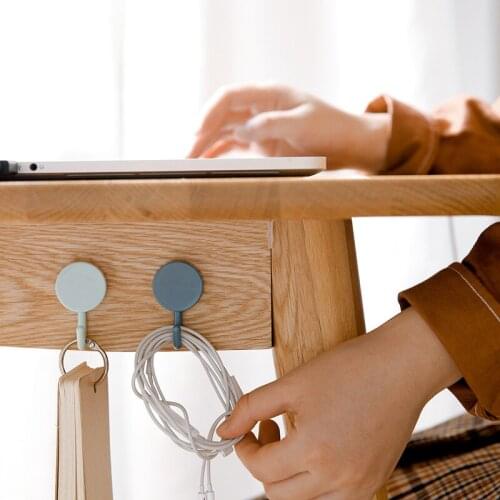 10pcs Cute Adhesive ABS Hooks No Punching Hats Bag Key Hanging Hook For Kitchen Bathroom Towel Sundries Storage Tool Wall Hanger