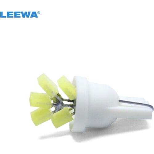 LEEWA 100pcs White Car T10 194 W5W COB 5SMD LED Lights Tree Shapes Car Side Wedge Clearance Reading Light Lamp #CA4652