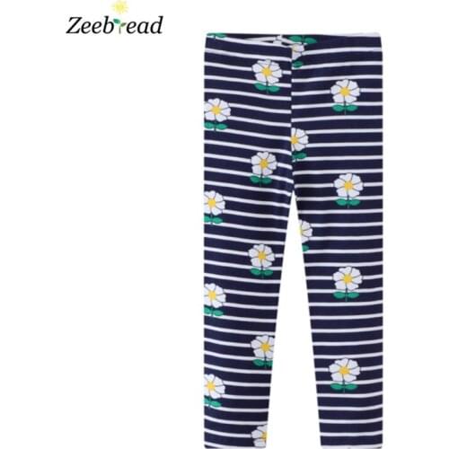 Zeebread Childrens Girls Leggings Pants With Floral Print Fashion Autumn Spring Kids Pencil Pants Cute Kids Pants